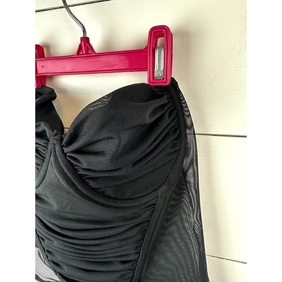 NWT Black ZARA Tulle Corset Style Top SML retail: $45 - Picture 3 of 9
